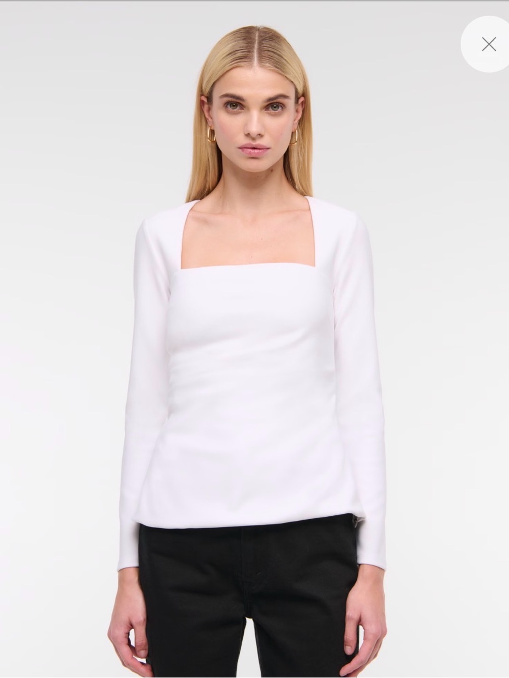 NWT Abercrombie Long-Sleeve Stretch Crepe Portrait Top Size Medium